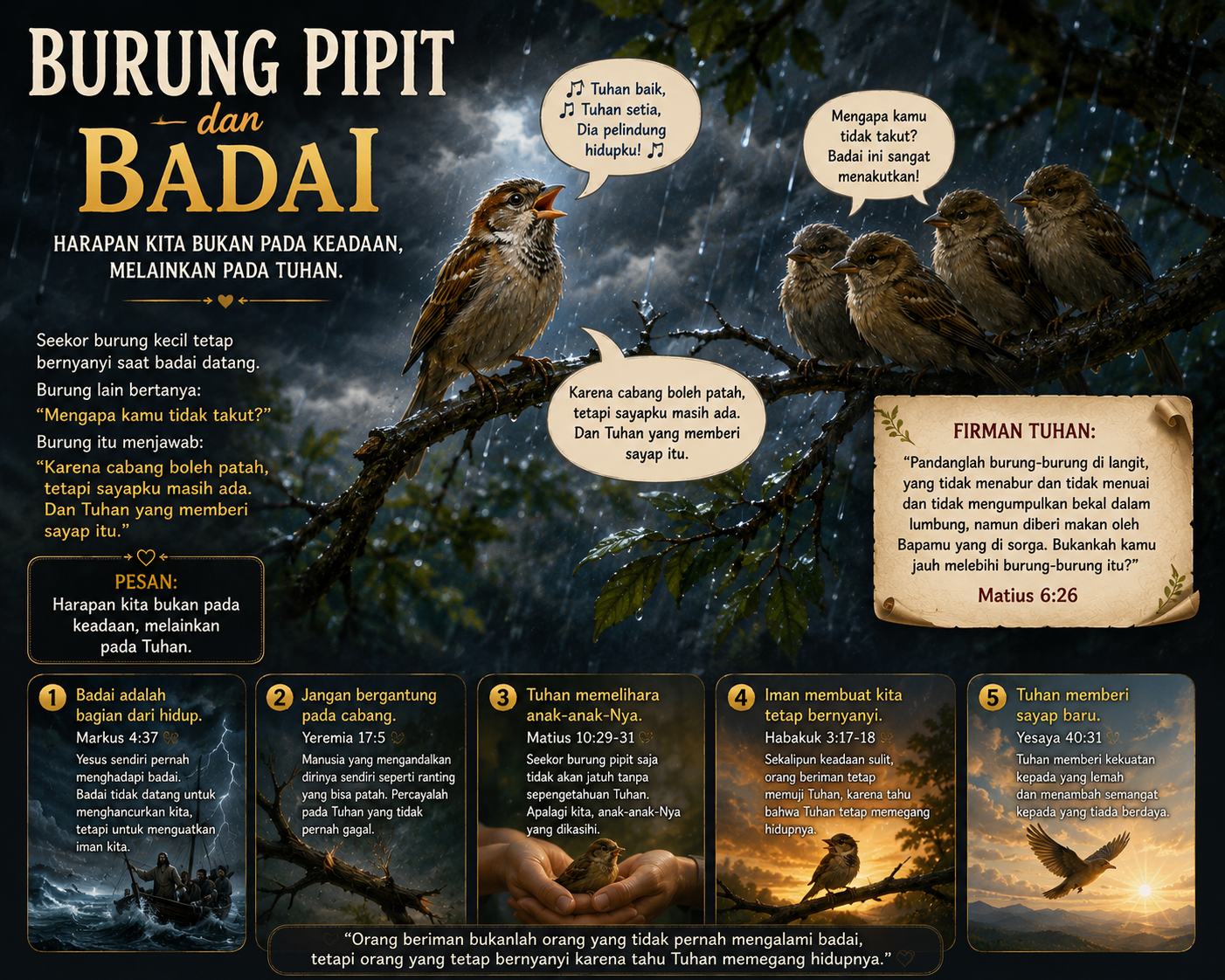 BURUNG PIPIT DAN BADAI  Tetap Bernyanyi di Tengah Badai